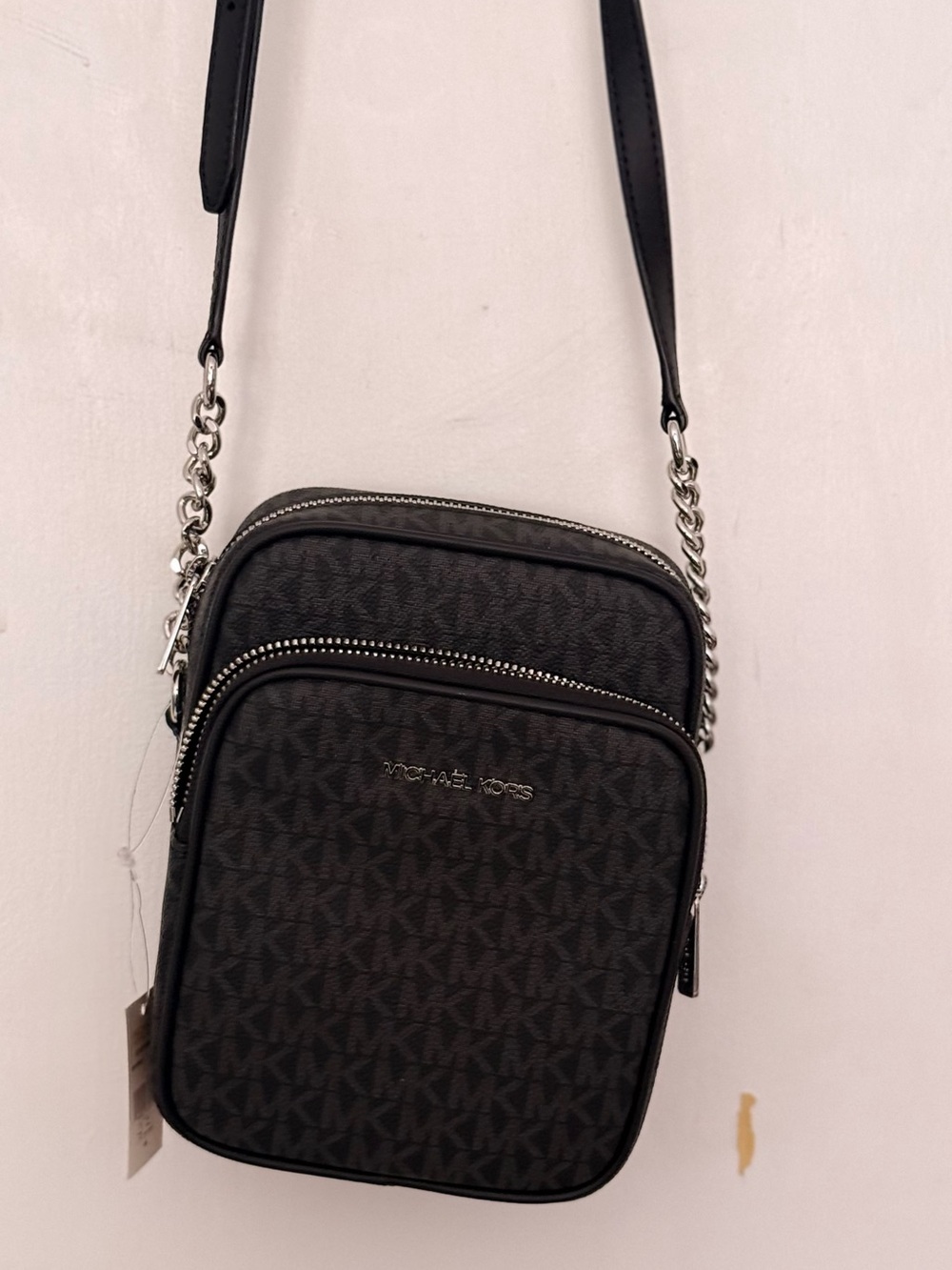 Michael Kors Black & Silver Men's Logo Crossbody Belt Bag